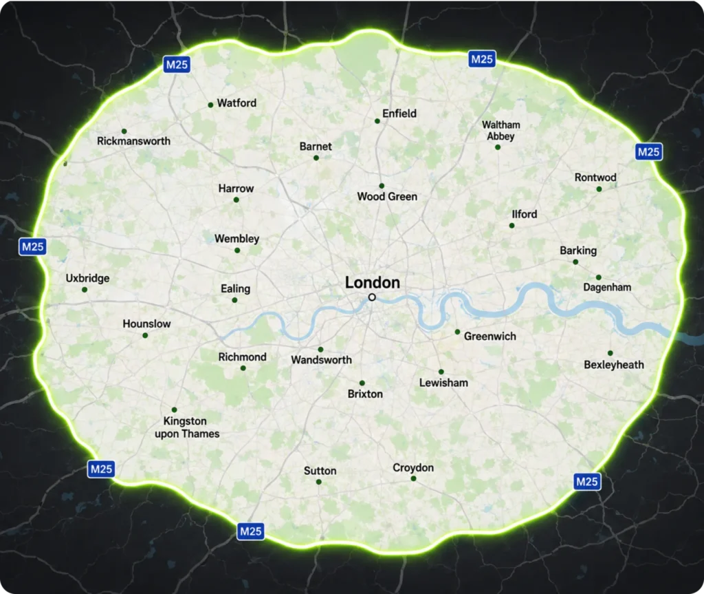 SafeHome London M25 Coverage Area